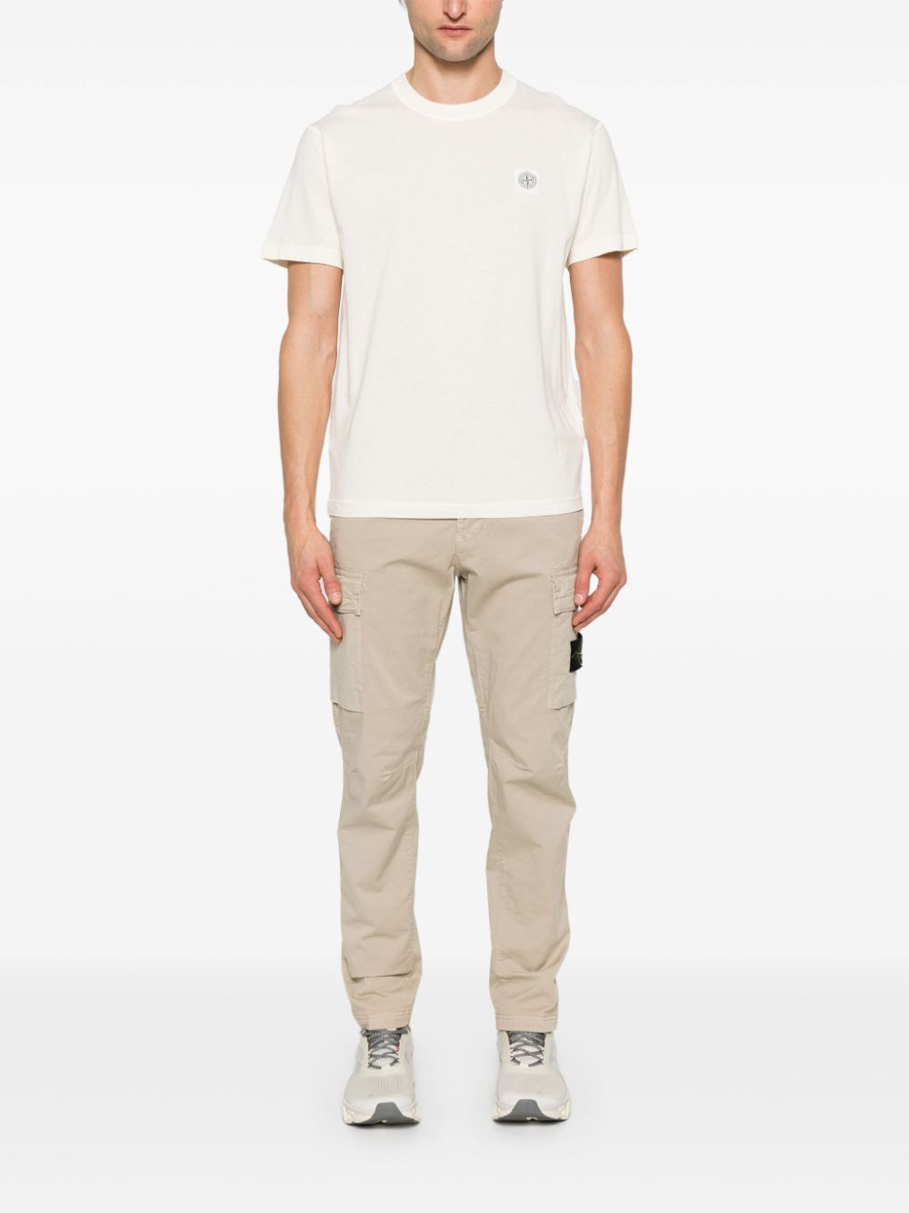 Stone Island Compass-appliqué T-shirt - Beige