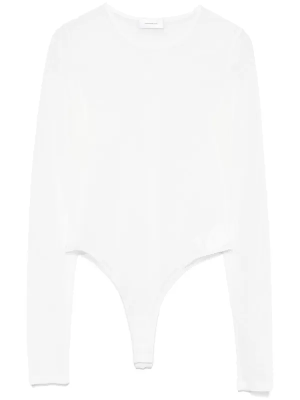 WARDROBE.NYC Polka-dot Bodysuit in White