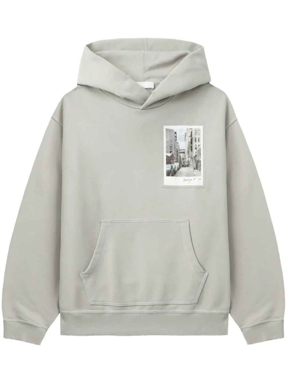 Helmut Lang Felpa con cappuccio Post Card Hoodie: Brooklyn - Grigio