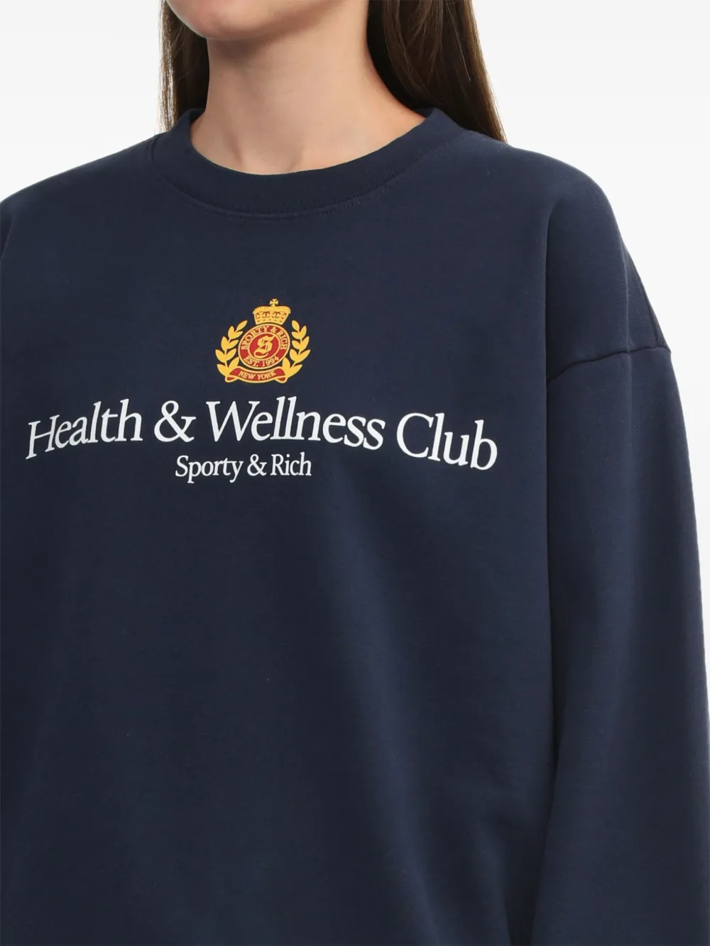 Sporty & Rich H&W Crest sweater Blauw