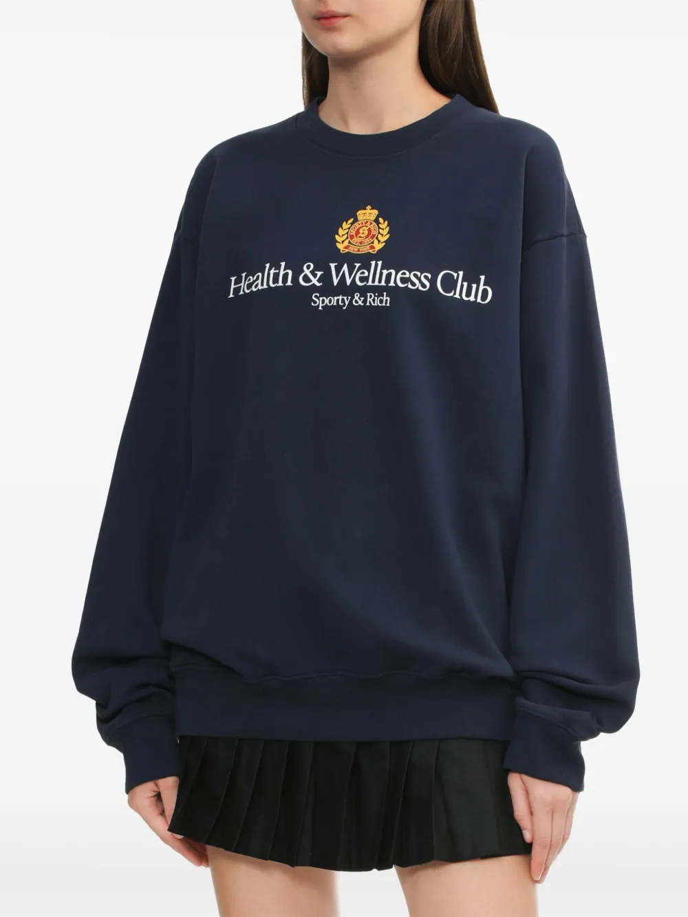 Sporty & Rich H&W Crest sweater Blauw