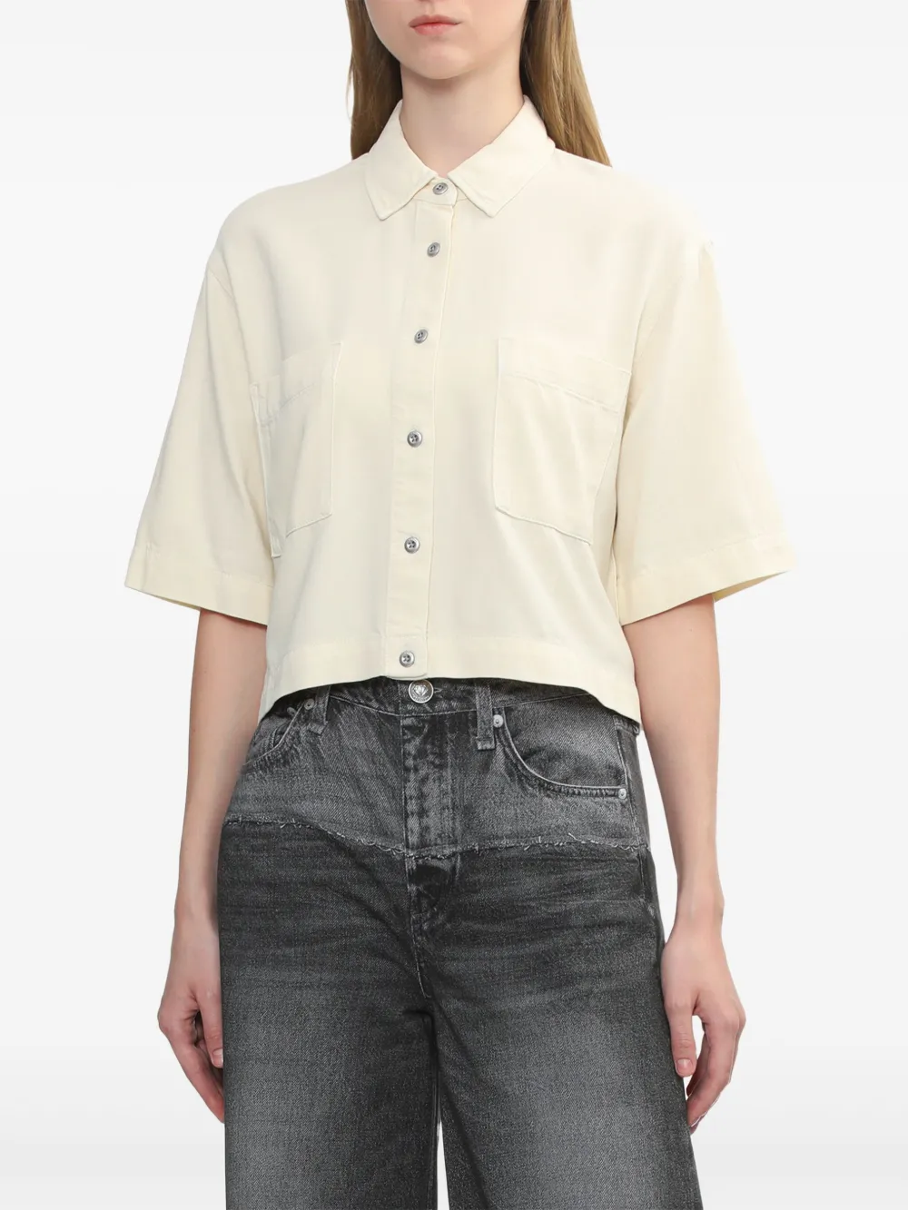 rag & bone blouse met korte mouwen Beige