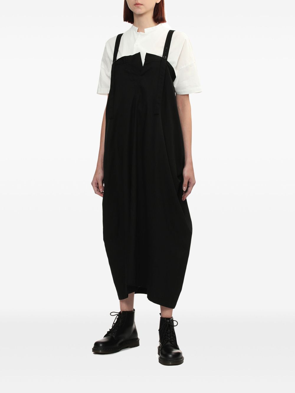 Y's balloon midi dress - Zwart