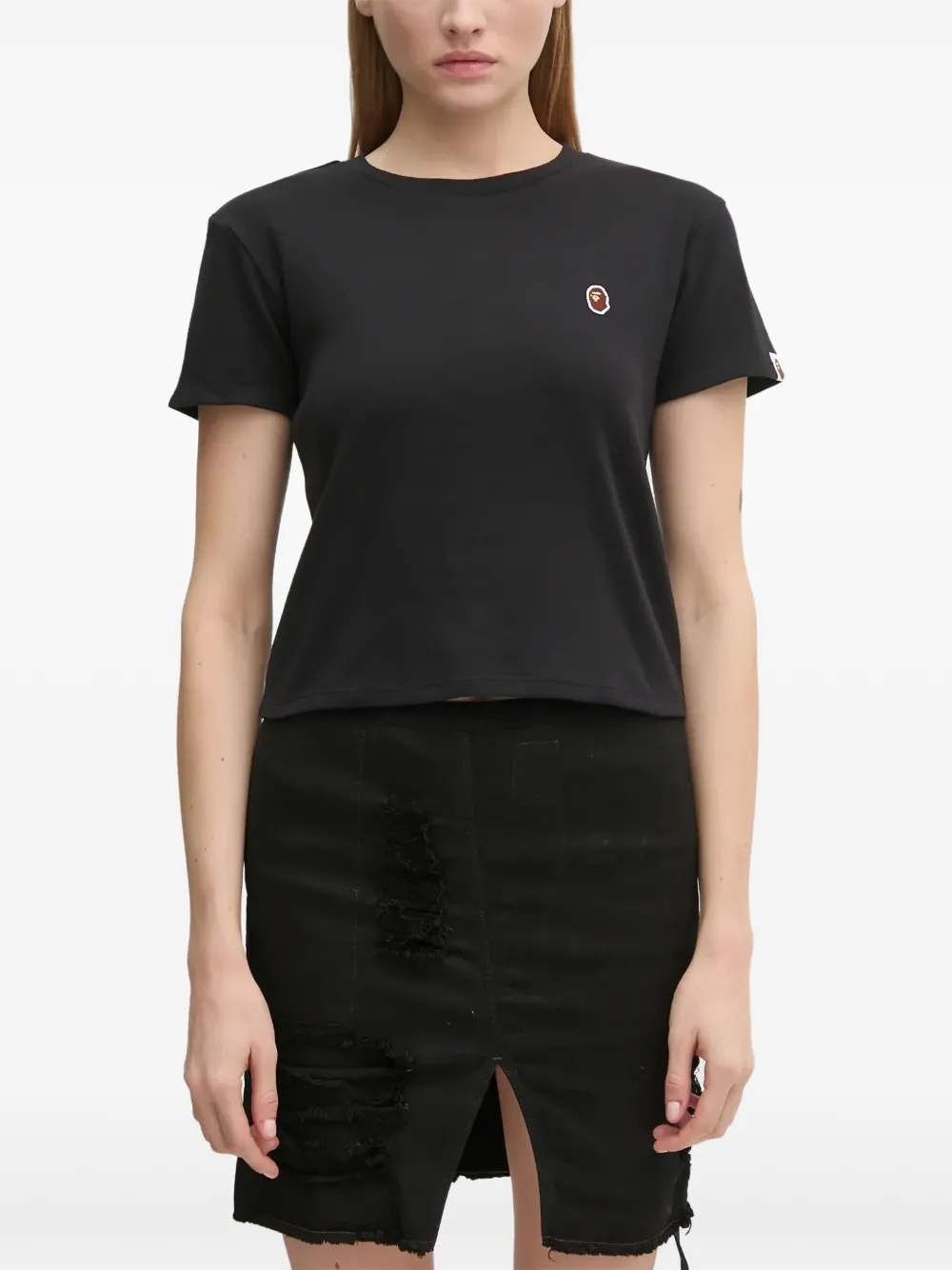A BATHING APE® logo-embroidered cropped T-shirt | T-Shirts & Jersey Shirts | Image 2