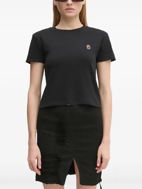 A BATHING APE® logo-embroidered cropped T-shirt 
