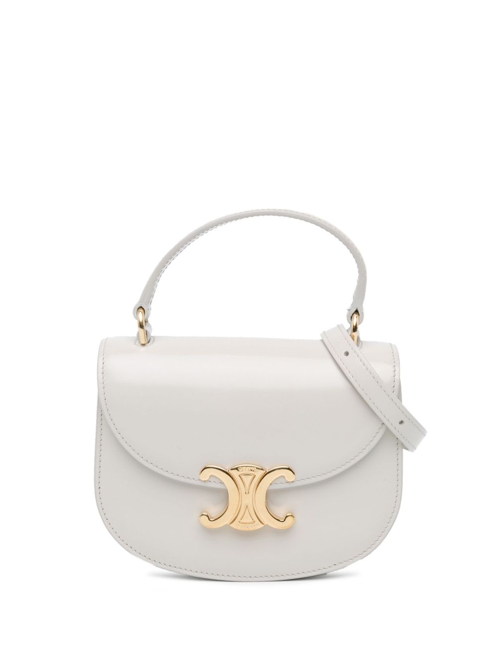 Céline Pre-Owned 2022 Mini Patent Besace Clea satchel - White