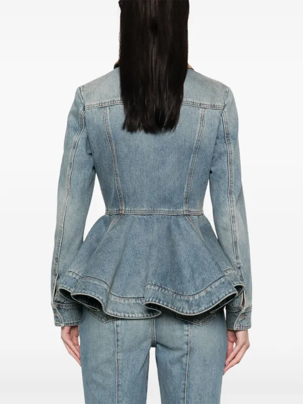 Alexander McQueen ペプラム デニムジャケット | ブルー