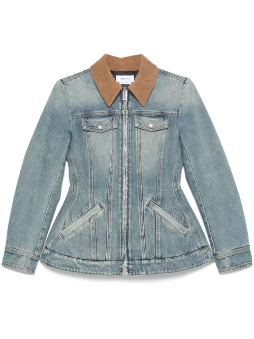 Veste en jean à ourlet péplum - Alexander McQueen - Modalova