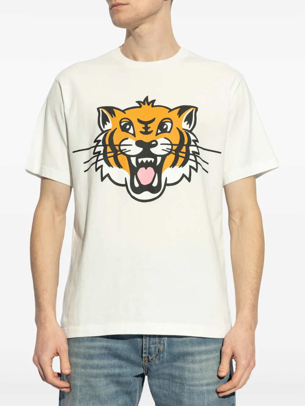 Kenzo T-shirt met Tiger-print Wit