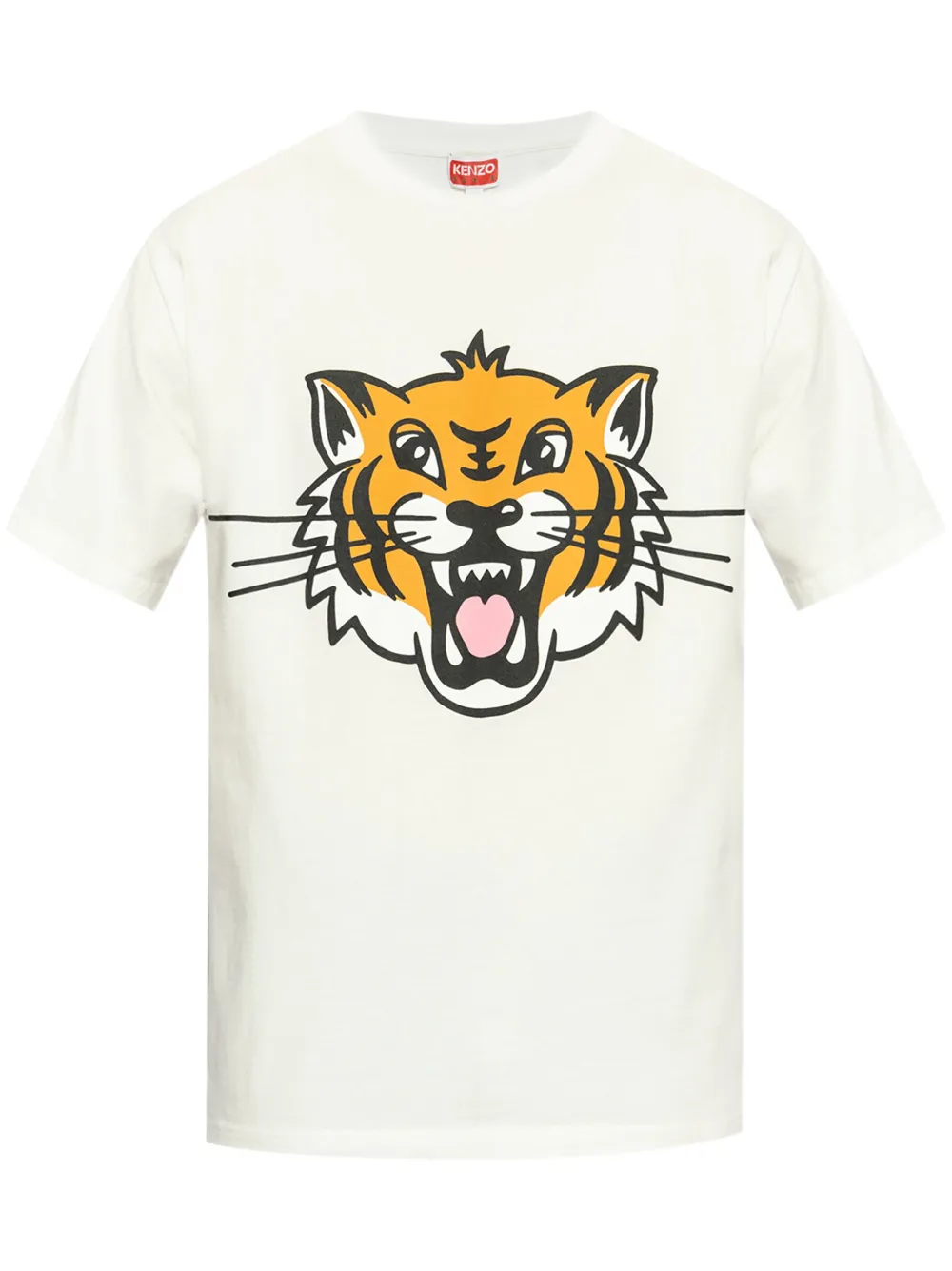 Kenzo Happy Tiger Classic Cotton T-shirt In White