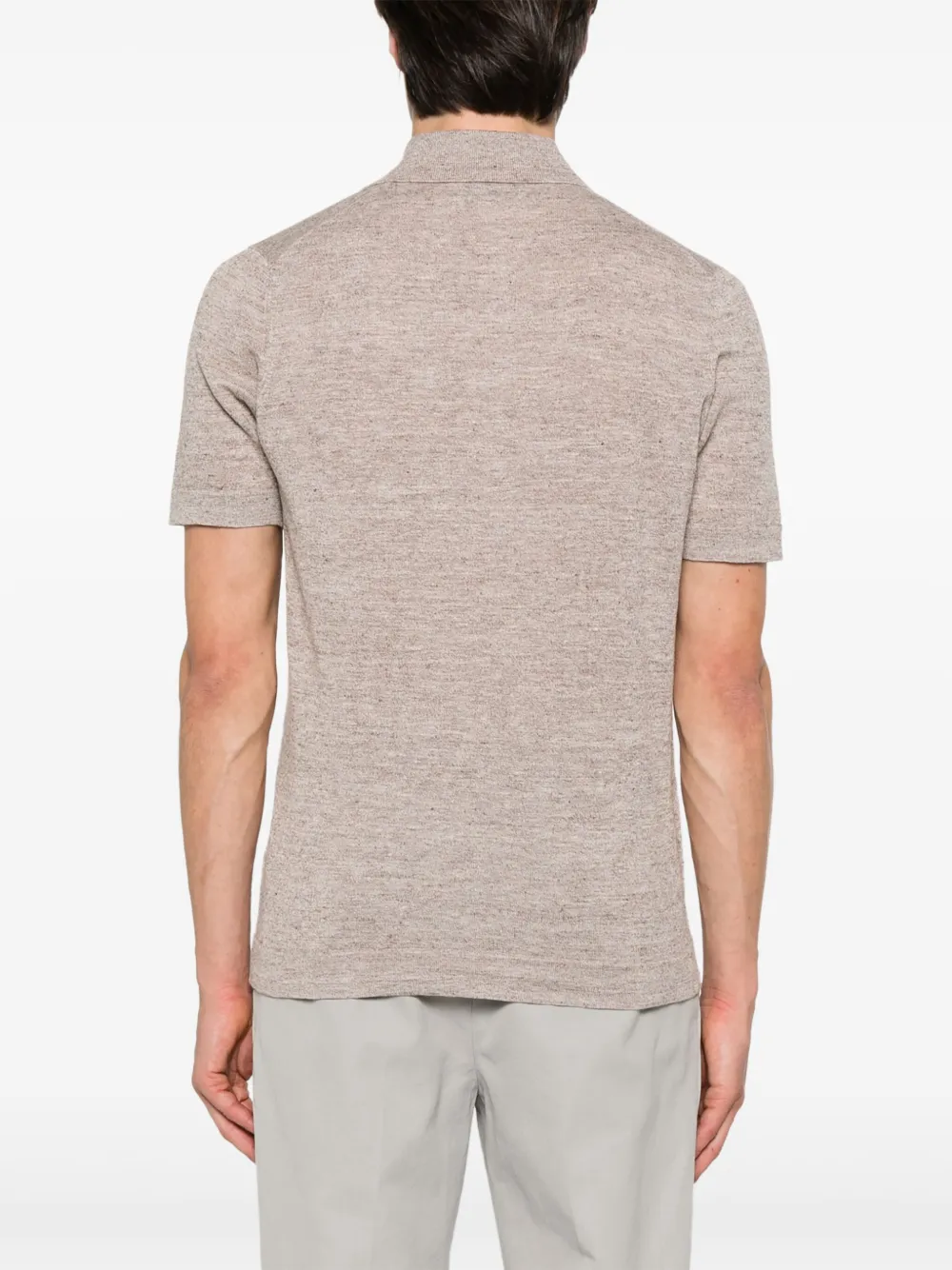 Brunello Cucinelli Fijngebreid poloshirt Bruin