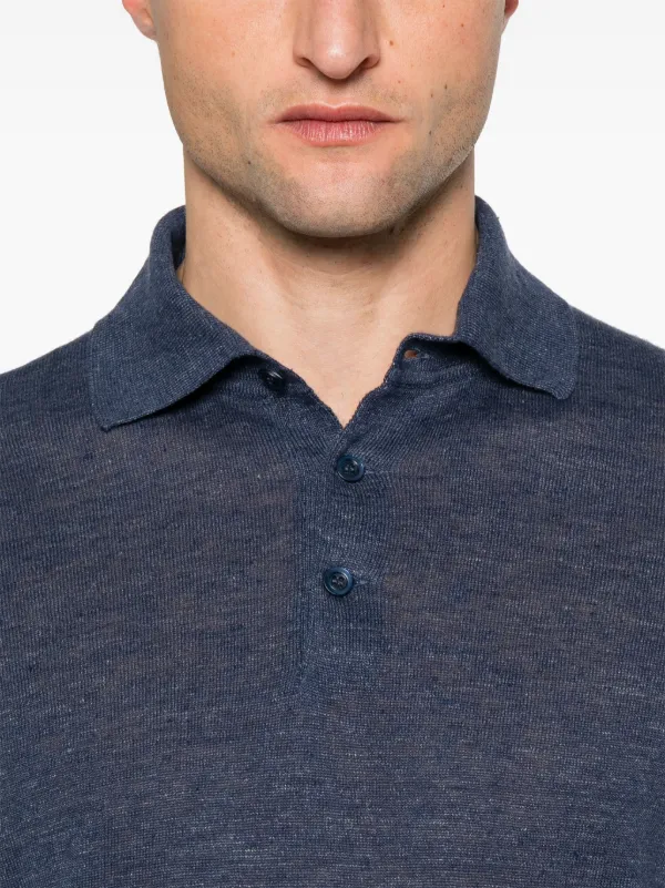 Brunello Cucinelli short-sleeve Polo Shirt | Blue | FARFETCH