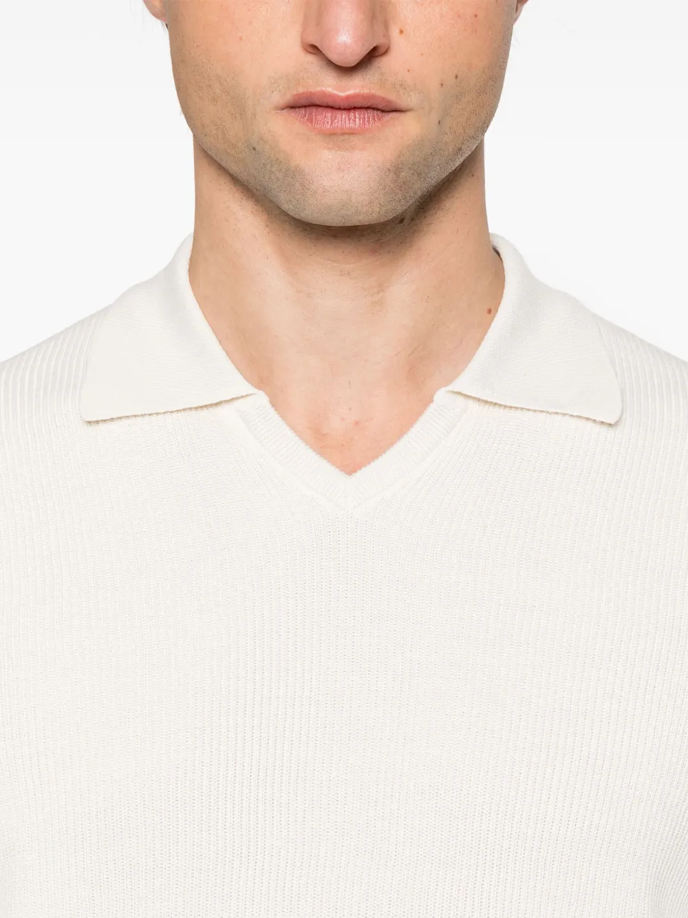 Brunello Cucinelli Geribbeld poloshirt Wit