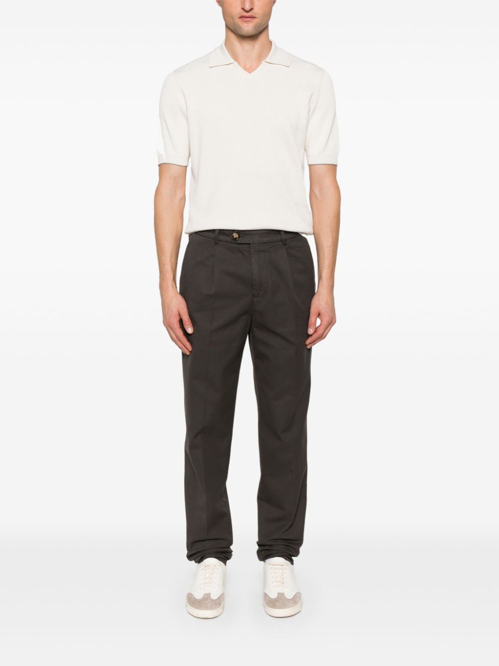 Brunello Cucinelli ribbed polo shirt - Wit