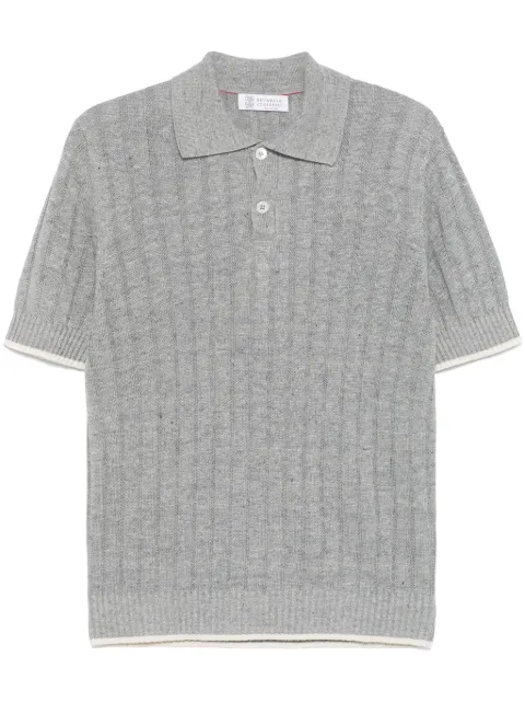 Brunello Cucinelli contrast-trim polo shirt