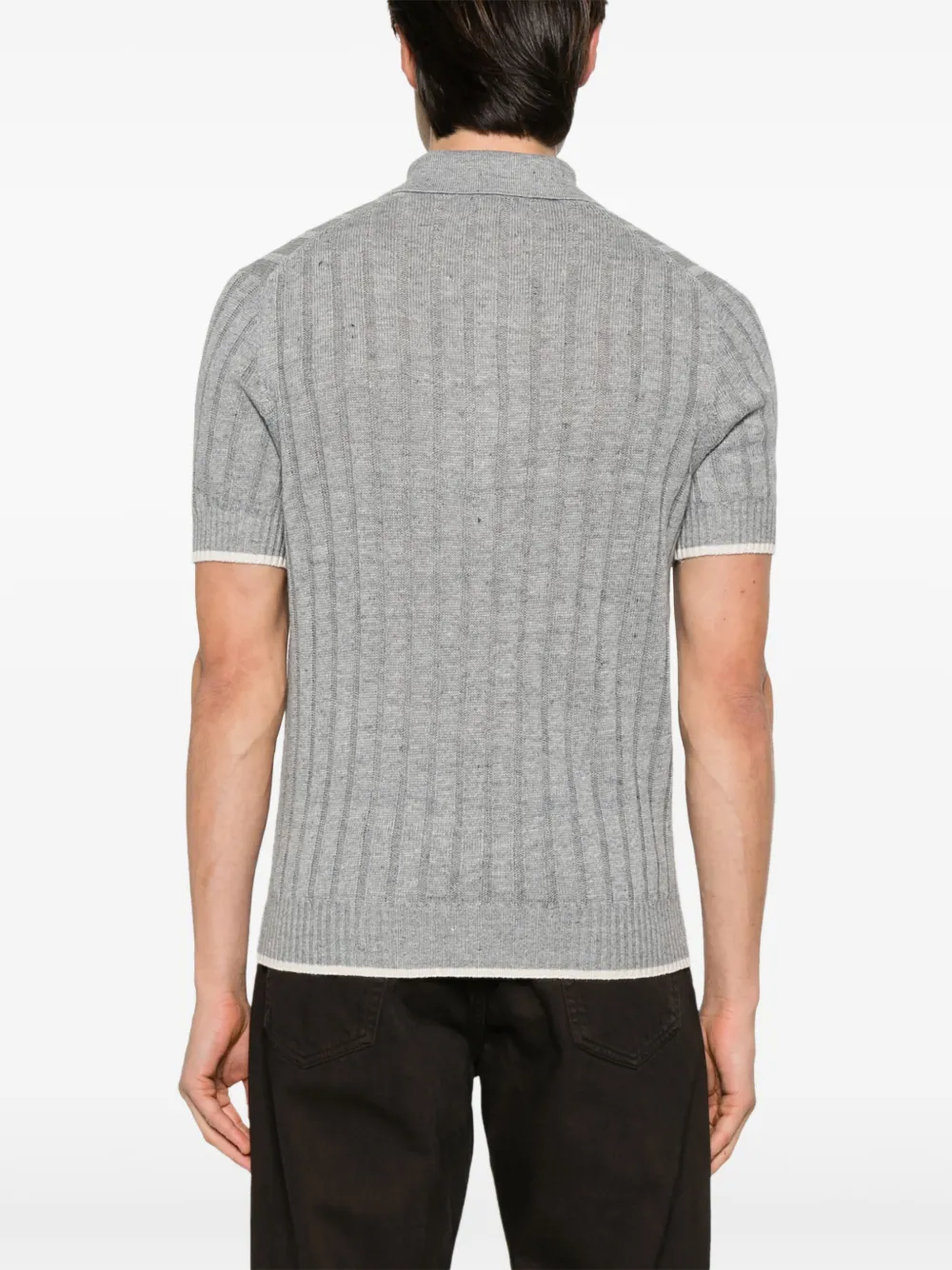 Brunello Cucinelli Poloshirt met contrasterende afwerking Grijs