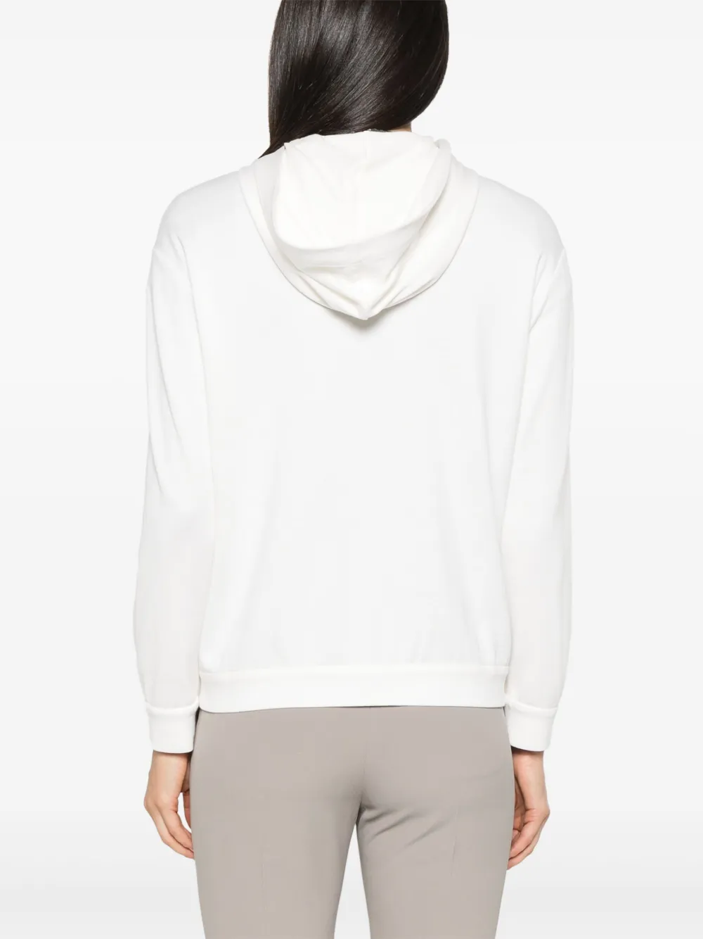 Brunello Cucinelli Hoodie met moniliketting Wit