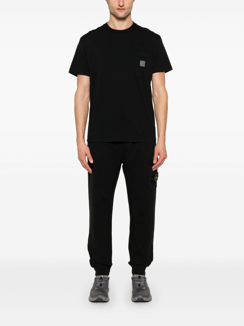 Stone Island Compass-appliqué T-shirt - Zwart