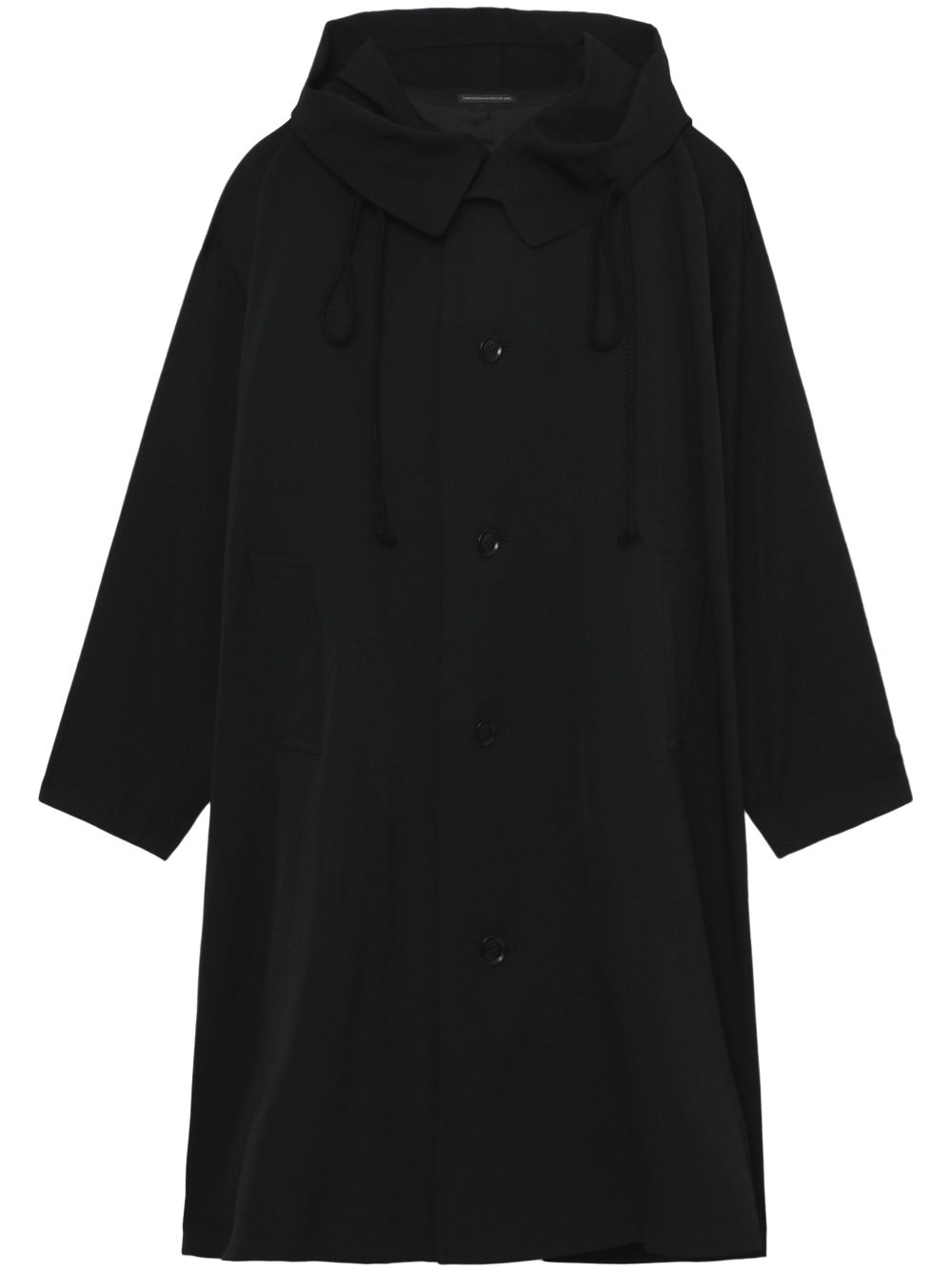 Y's asymmetric wool coat - Black