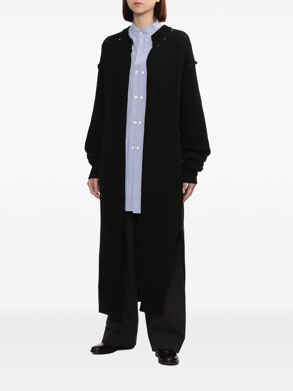 Y's cotton long cardigan - Black