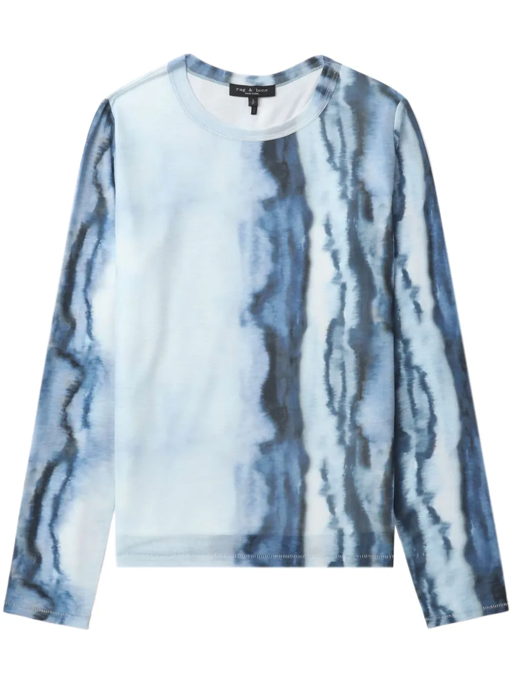 marble-print T-shirt