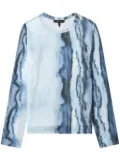 rag & bone marble-print T-shirt - Blue