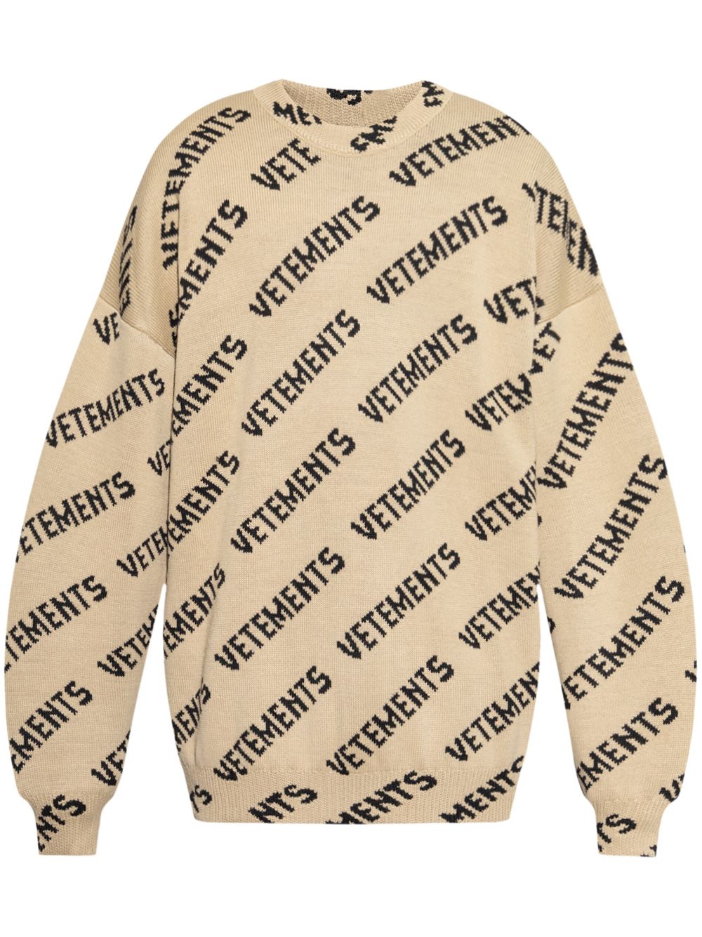 VETEMENTS Sweater met logo Beige