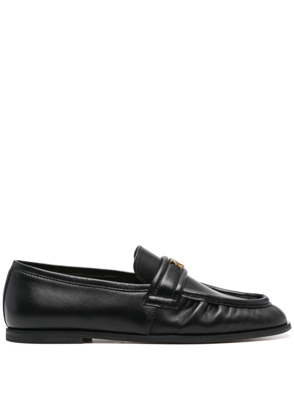 PINKO logo-plaque loafers Black