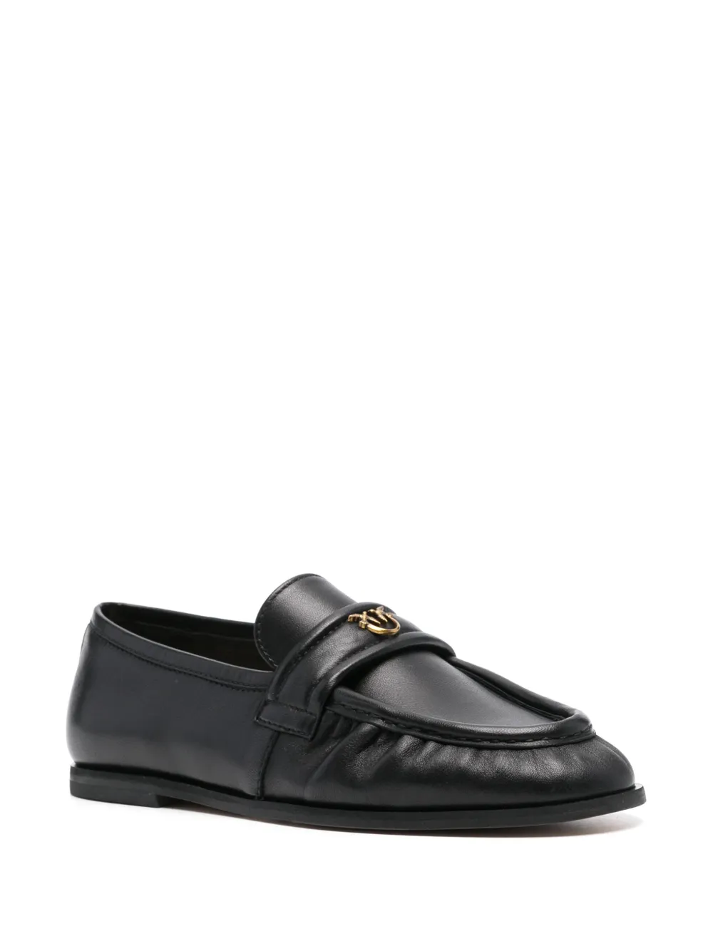 PINKO logo-plaque loafers - Zwart