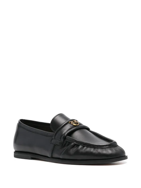 PINKO logo-plaque Loafers | Black | FARFETCH JO