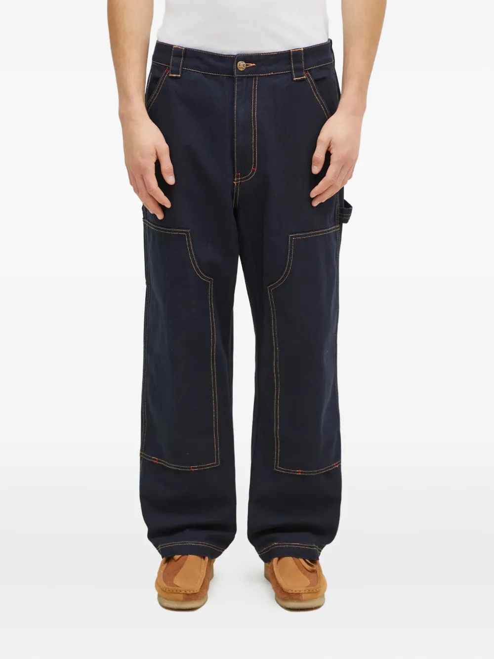 contrast-stitch carpenter jeans