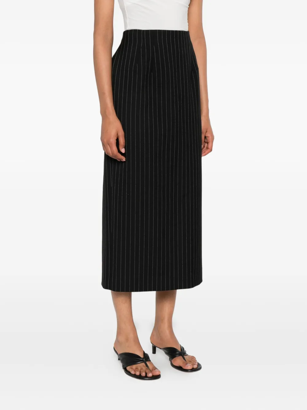 WARDROBE.NYC Kokerrok met krijtstreep Zwart