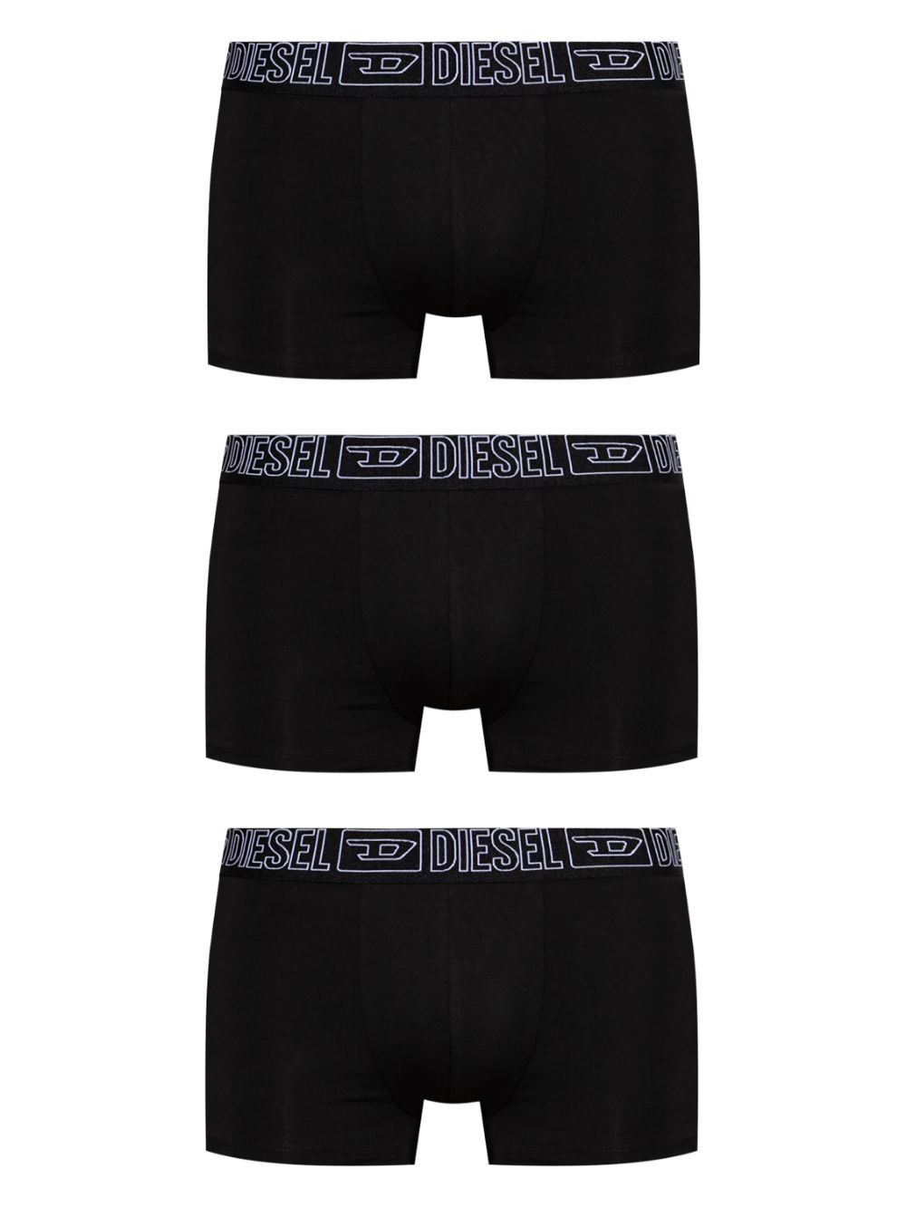 Diesel Drie boxershorts met logoband Zwart