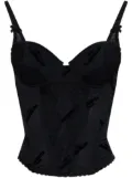 VETEMENTS flocked-logo corset - Black