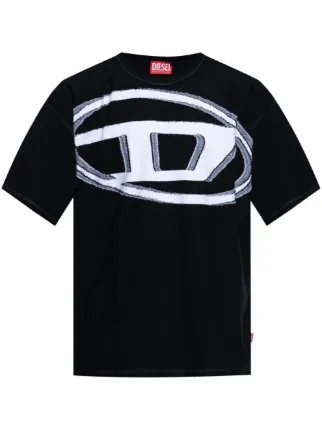 DIESEL ブラック Tシャツ T-JUST-OD TシャツロゴオーバルD｜ブラック｜メンズ｜DIESEL