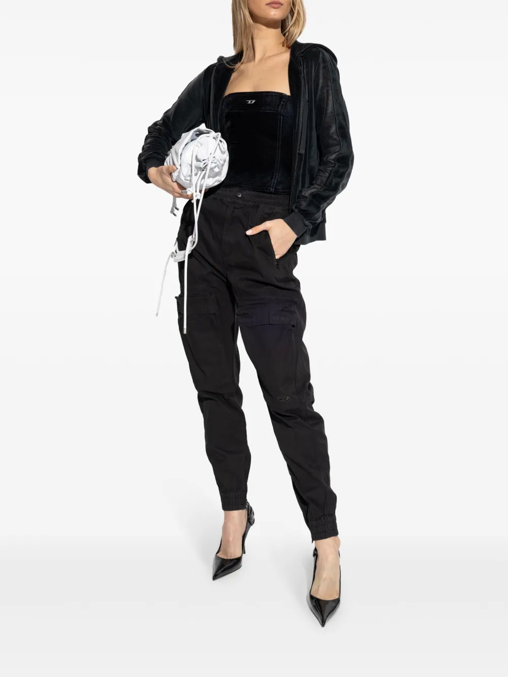 Diesel F-Ely-Q1 hoodie - Zwart