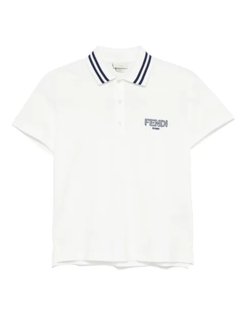Fendi Kids playera tipo polo con logo bordado