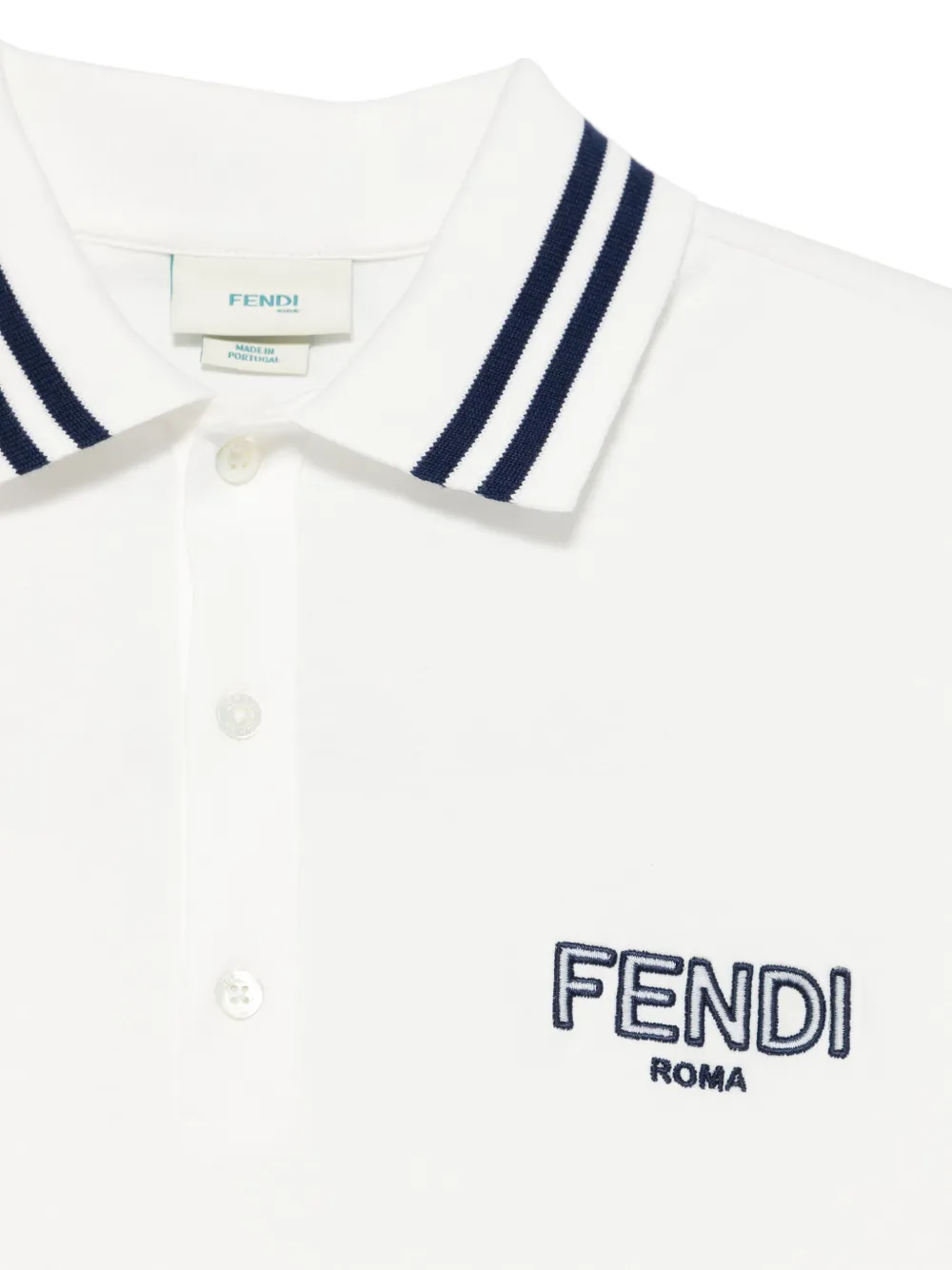 Fendi Kids Poloshirt met geborduurd logo Wit
