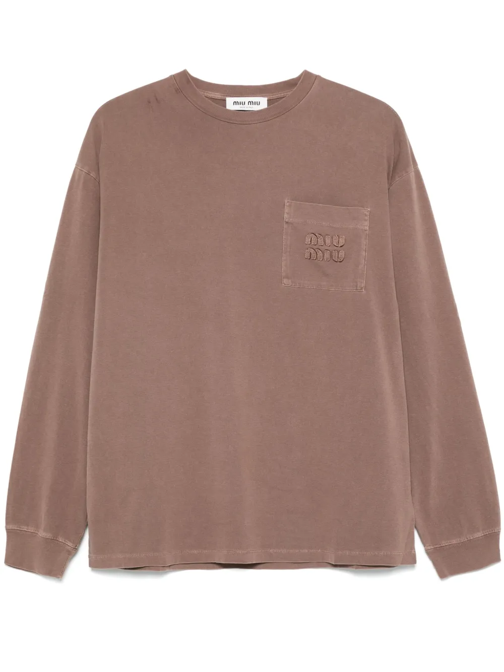 Miu T-shirt met logopatch Bruin