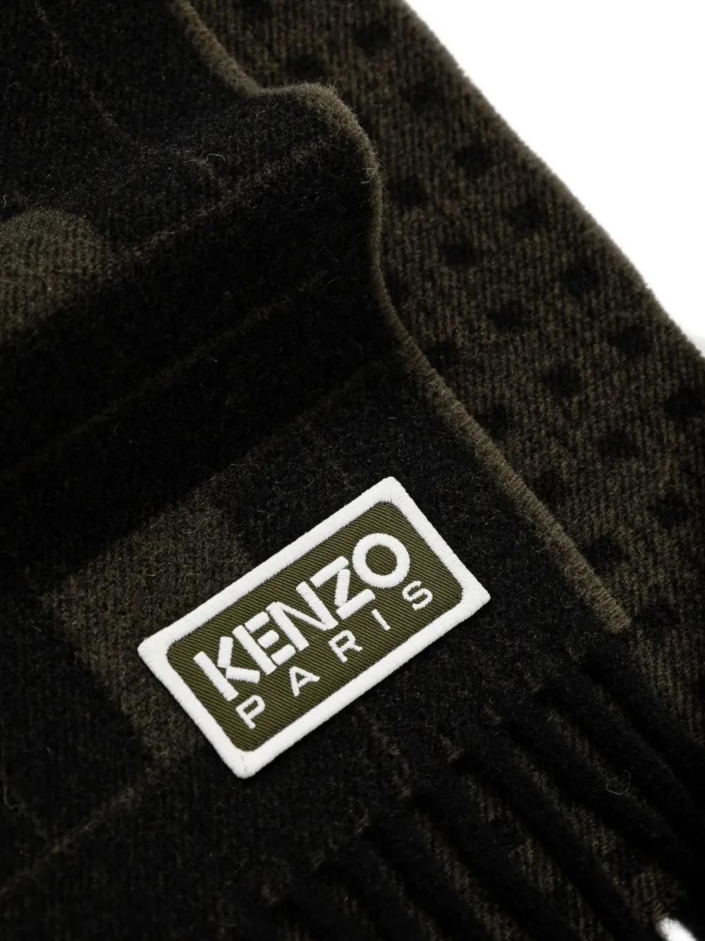 Kenzo logo-patch scarf - Groen