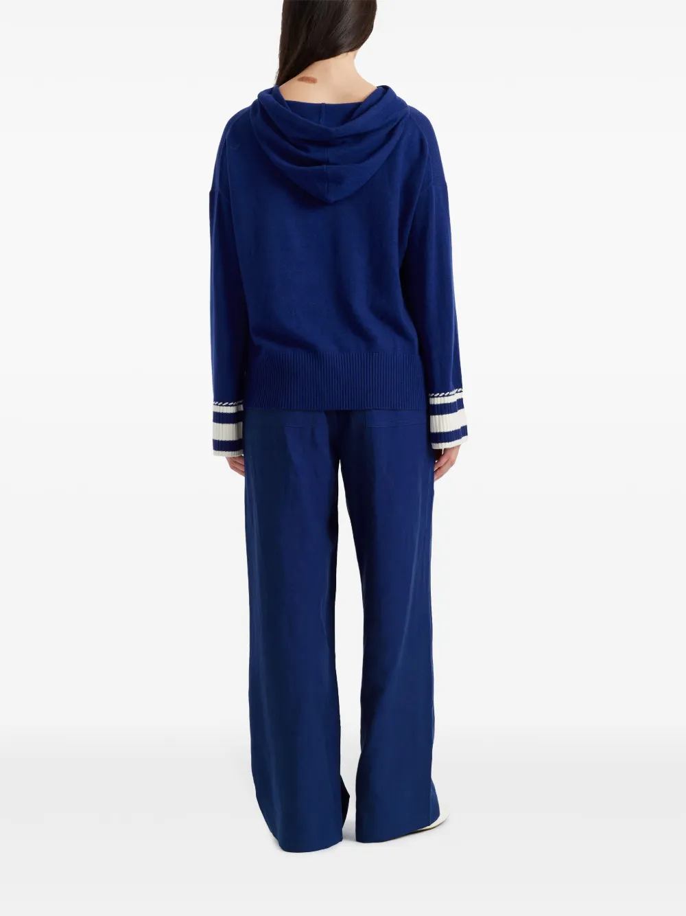 Chinti & Parker Ahoy! Knitted Hoodie In Blue