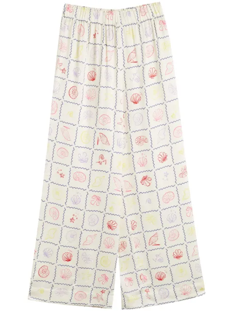 Chinti & Parker pantalones palazzo con estampado La Mer