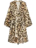 Givenchy Oversized coat in fur with leopard print - Neutrals