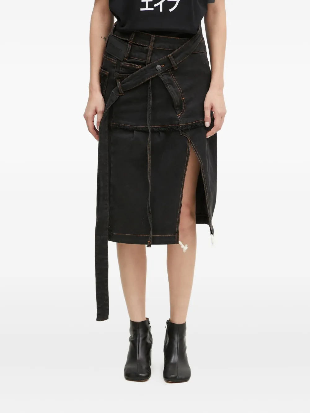 Ottolinger frayed split skirt | Grey | Image 1