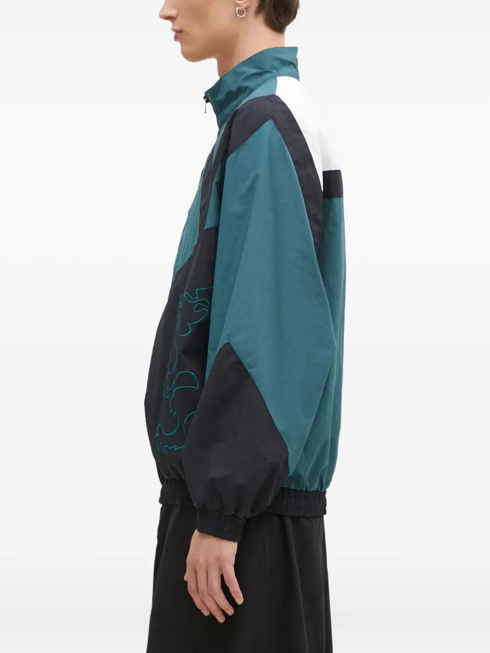 Neighborhood panelled lion-embroidered jacket Zwart