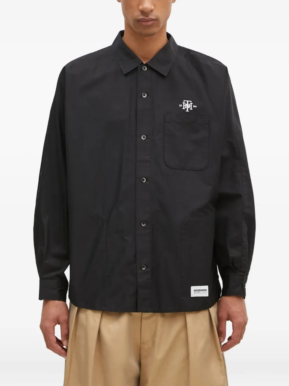 Neighborhood logo pocket shirt | Black | Image 1