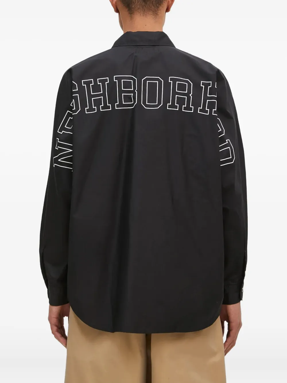 Neighborhood Overhemd met logozak Zwart