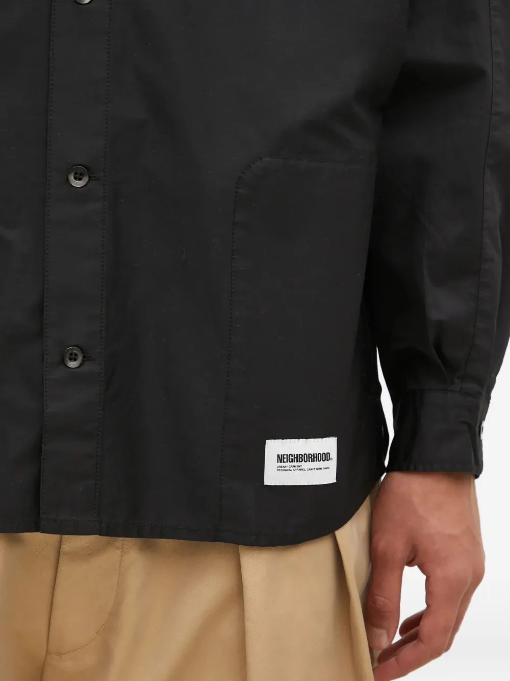 Neighborhood Overhemd met logozak Zwart