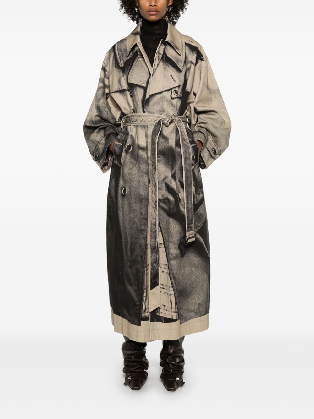 Jean Paul Gaultier Trenchcoat met ceintuur - Bruin