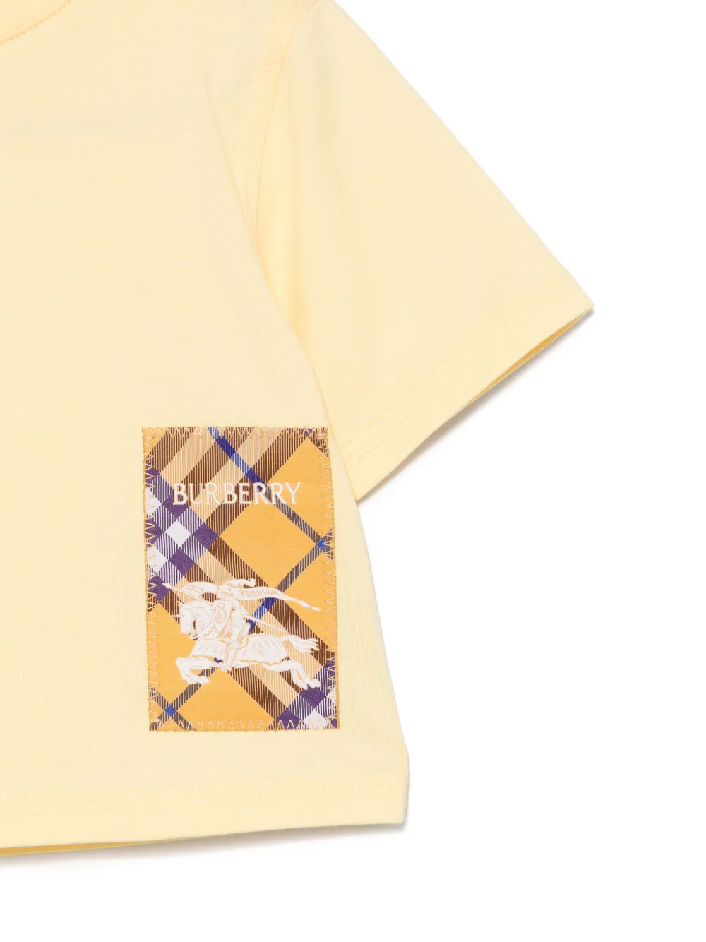 Burberry Kids T-shirt met logopatch Geel